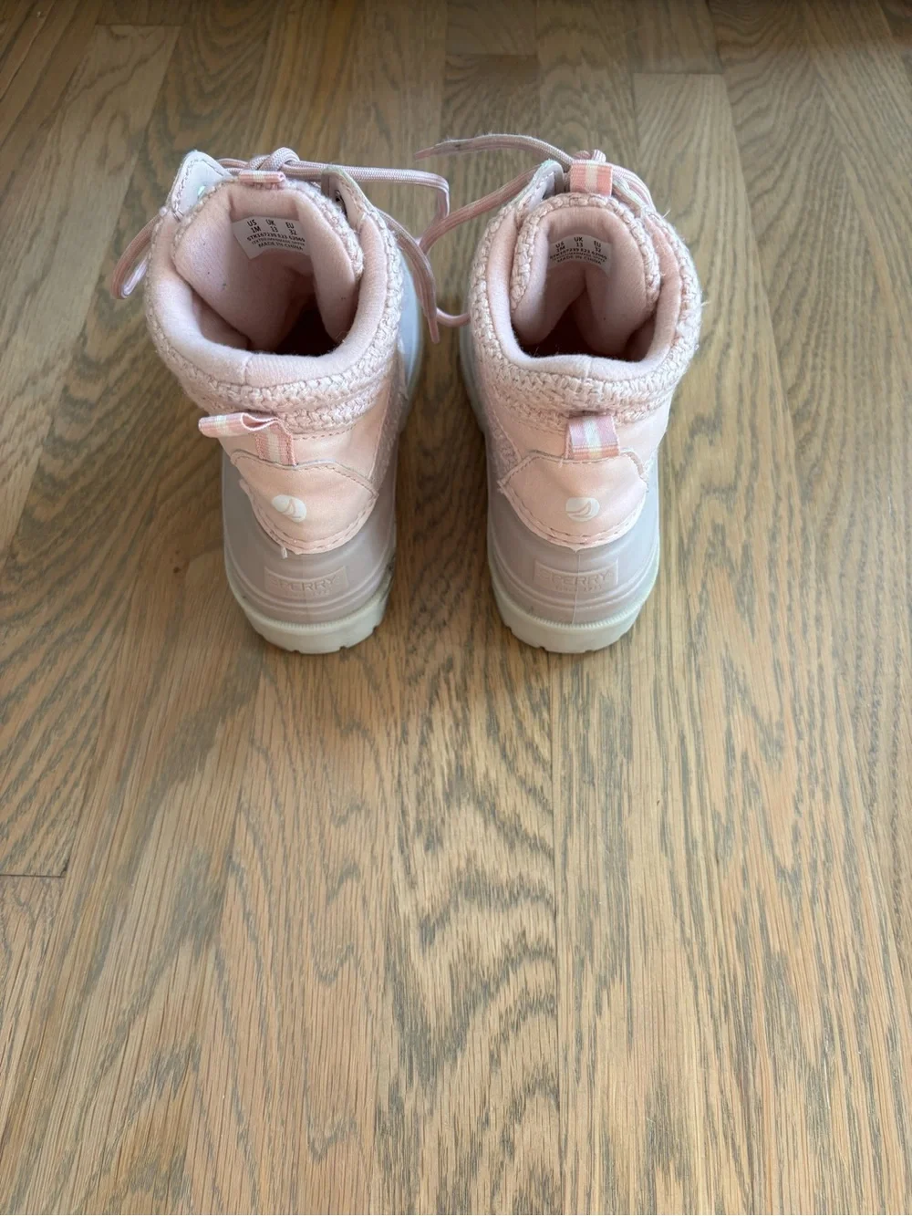 Sperry Kids Pink and Cream Waterproof Duck Boots